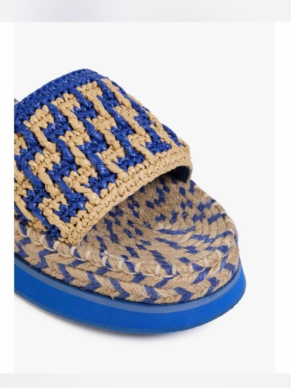 FARM Rio Blue and Tan Woven Platform Sandals - Picture 4 of 4